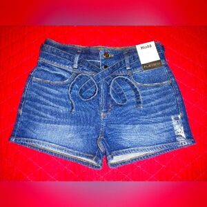 Mudd High Rise Size 9 Tie Waist Denim Shortie